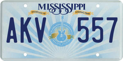MS license plate AKV557