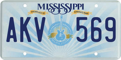 MS license plate AKV569