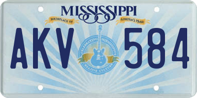MS license plate AKV584