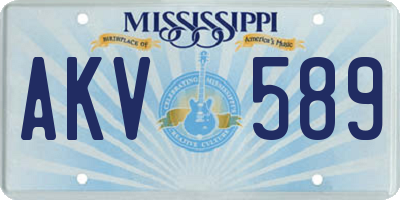 MS license plate AKV589