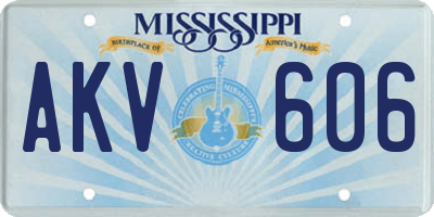MS license plate AKV606