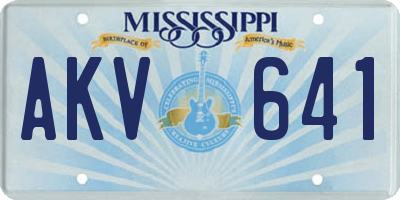 MS license plate AKV641