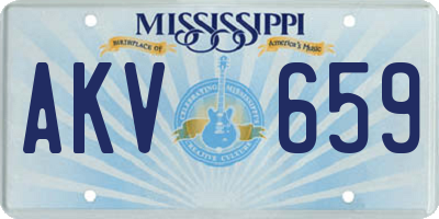 MS license plate AKV659