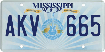 MS license plate AKV665
