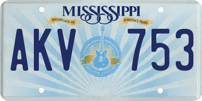 MS license plate AKV753