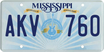 MS license plate AKV760