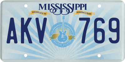 MS license plate AKV769
