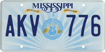 MS license plate AKV776