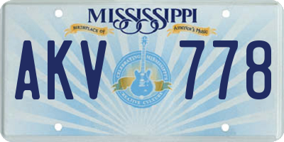 MS license plate AKV778