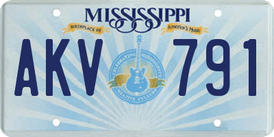 MS license plate AKV791