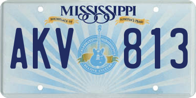 MS license plate AKV813