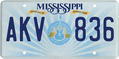 MS license plate AKV836