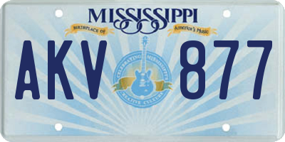 MS license plate AKV877