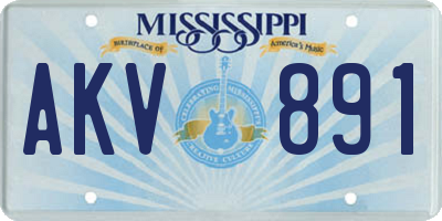 MS license plate AKV891
