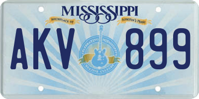 MS license plate AKV899