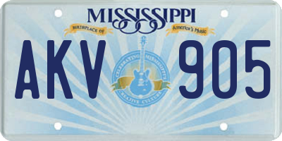 MS license plate AKV905