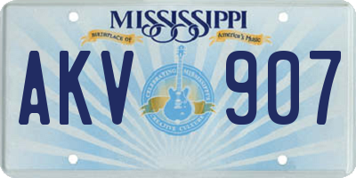 MS license plate AKV907