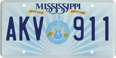 MS license plate AKV911