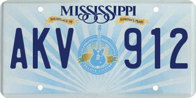 MS license plate AKV912