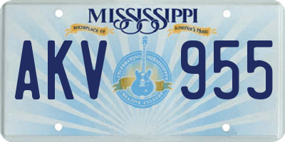 MS license plate AKV955