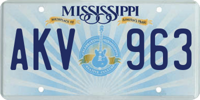MS license plate AKV963