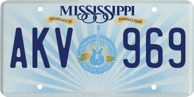 MS license plate AKV969