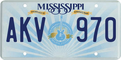 MS license plate AKV970