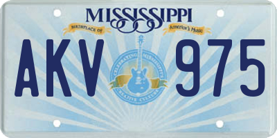 MS license plate AKV975