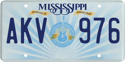 MS license plate AKV976
