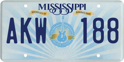 MS license plate AKW188