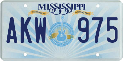 MS license plate AKW975
