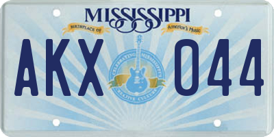MS license plate AKX044