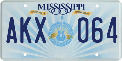 MS license plate AKX064