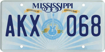 MS license plate AKX068