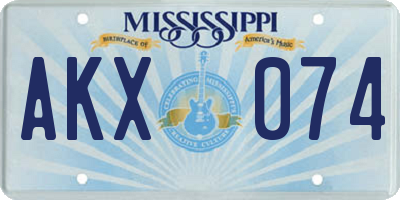 MS license plate AKX074