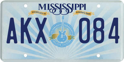 MS license plate AKX084
