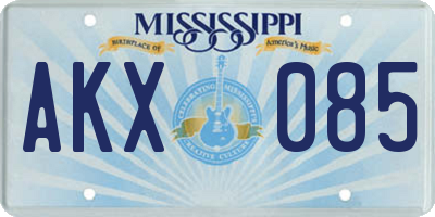 MS license plate AKX085