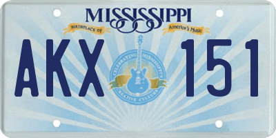 MS license plate AKX151
