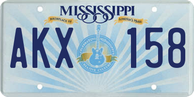 MS license plate AKX158
