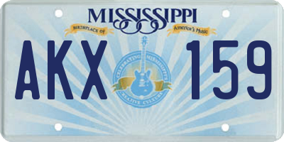 MS license plate AKX159