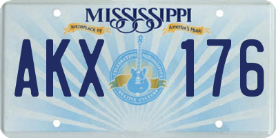 MS license plate AKX176