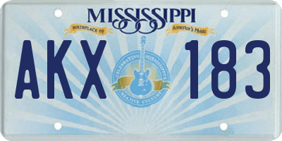 MS license plate AKX183
