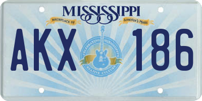 MS license plate AKX186