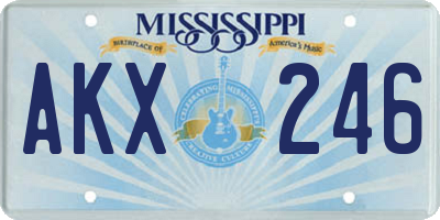 MS license plate AKX246