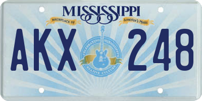 MS license plate AKX248