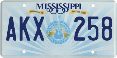 MS license plate AKX258