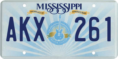 MS license plate AKX261