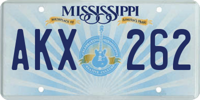 MS license plate AKX262