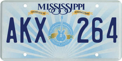 MS license plate AKX264