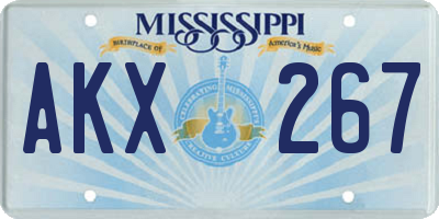 MS license plate AKX267
